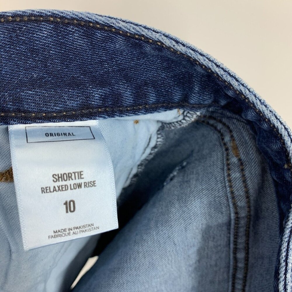 Express Denim Shorts Relaxed Low Rise Shortie Blue Jean Cuffed - Picture 3 of 10